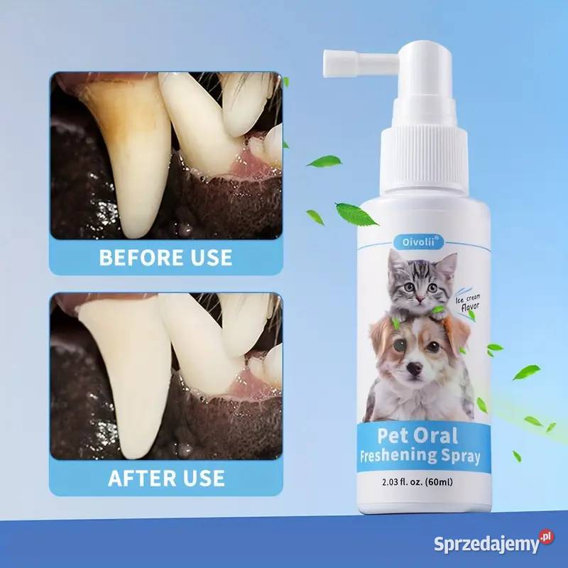 Spray Do Zębów Psa i Kota 60ml Czyszcząco Płock sprzedam