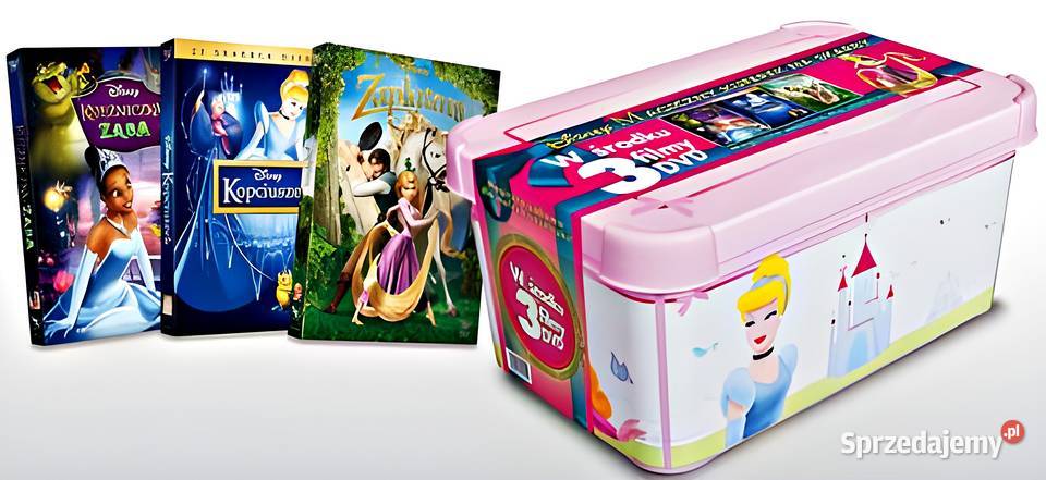 KSIĘŻNICZKA I ŻABA KOPCIUSZEK ZAPLĄTANI KUFEREK DVD Kalisz