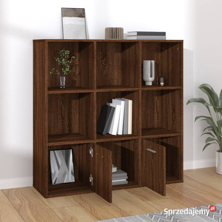 Regał na książki brązowy dąb 98x30x98 WM815449