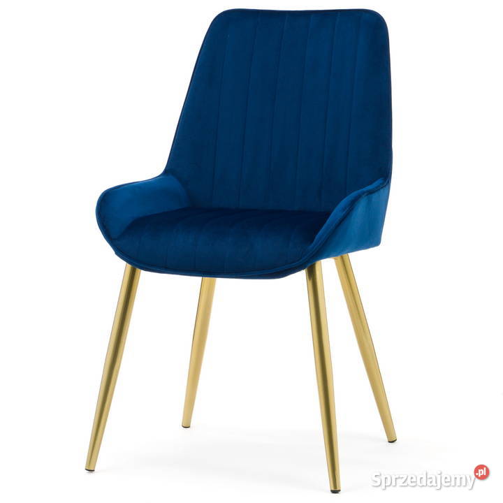 Granatowe Krzesło Luca Złote Nogi Wysyłka 24H 51cm