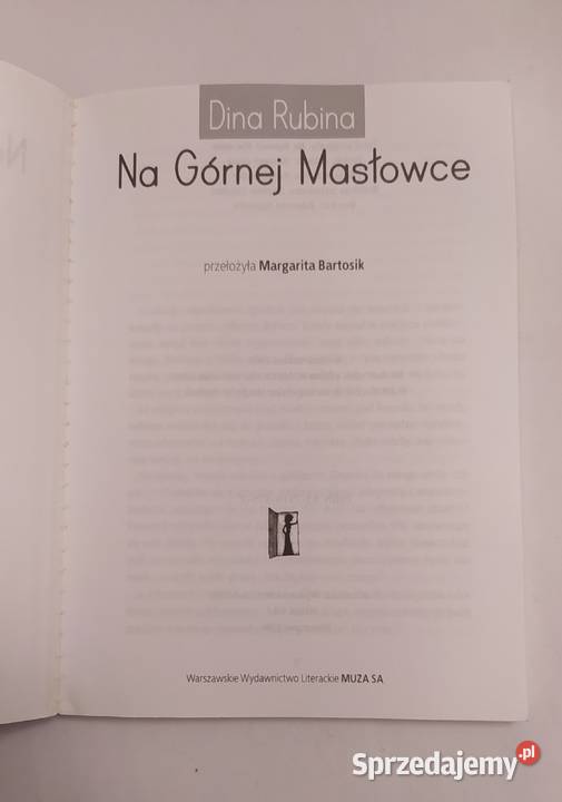 NA GÓRNEJ MASŁOWCE Dina Rubina ISBN 837319875X Hajnówka
