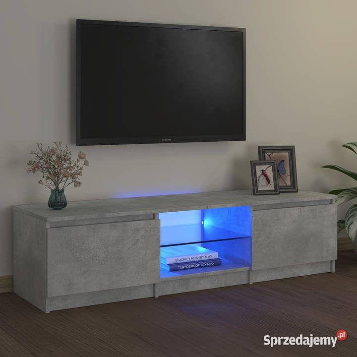 Szafka pod TV z LED szarość betonu 140x40x355 RTV mazowieckie Warszawa