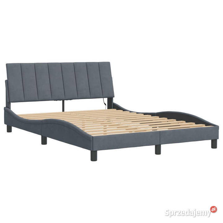 Rama łóżka z LED ciemnoszara aksamitna 120x200 Warszawa sprzedam