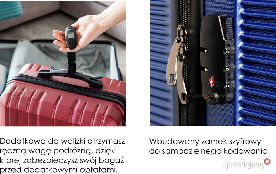 Mała walizka podróżna granat ABSPC zamek
