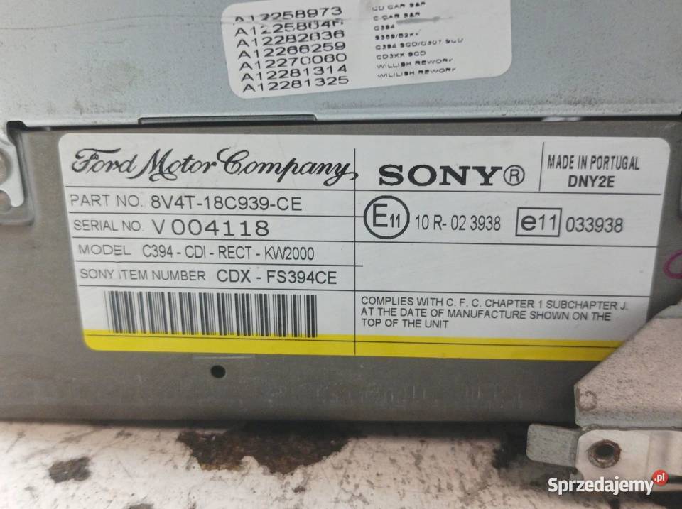 RADIO 8V4T18C939CE Ford Focus C I 20032010