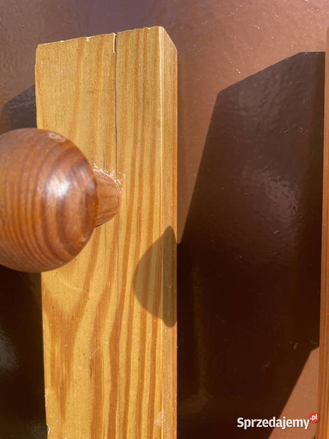 drewniany naścienny wieszak PRL pomorskie Pruszcz Gdański