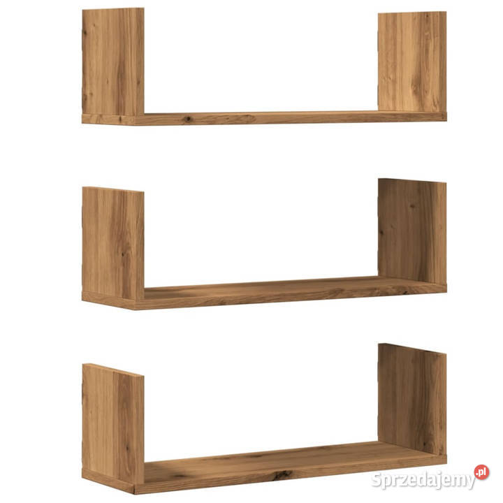 Półki ścienne 3 dąb artisian 58x18x18 WM853289 Warszawa sprzedam