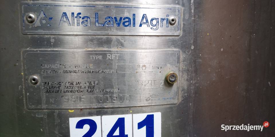 Zbiornik na mleko Alfa laval 520l Ponikła