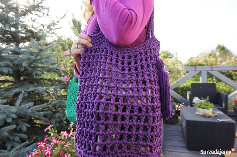 Torba eko siatka na zakupy KOLORY handmade Józefów