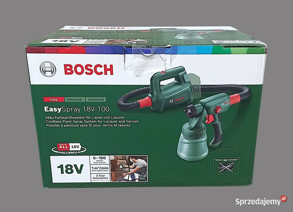 Bosch pistolet natryskowy easyspray 18v100 małopolskie Chrzanów