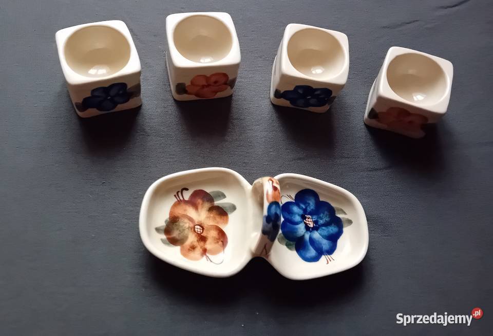 Ceramiczny zestaw przyprawnikkabaret 4 jajcarki sprzedam
