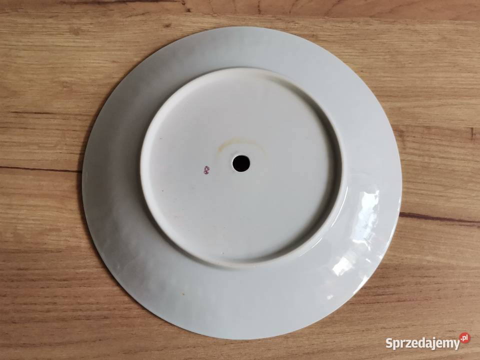 Stary wiszący zegar porcelanowy talerz tarcza Katowice