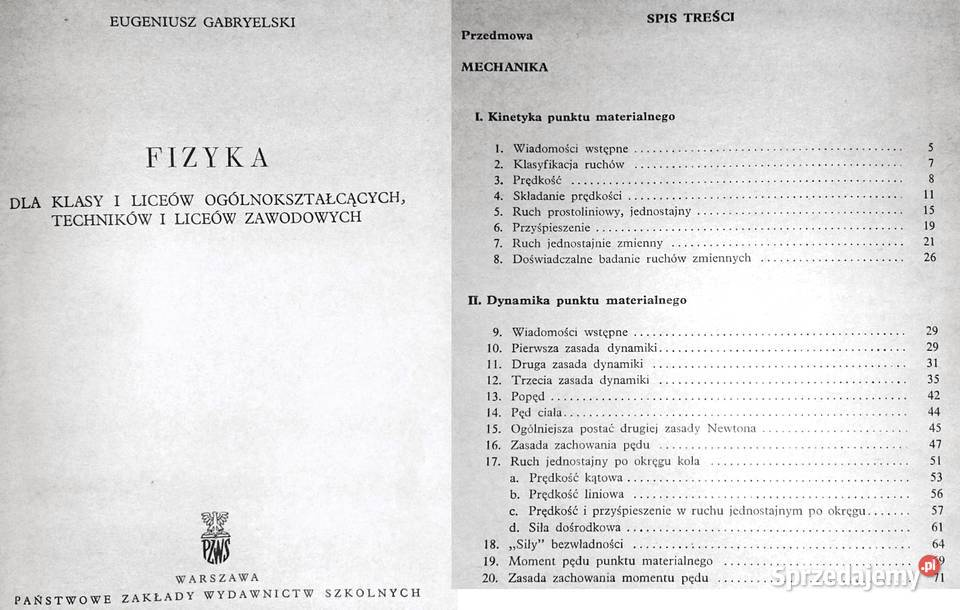 Fizyka kl 1 LO LZ i technikum Eugeniusz twarda lubelskie Chełm sprzedam
