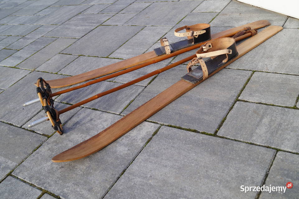 Stare narty dziecięce 90 kijki podkarpackie Pruchnik