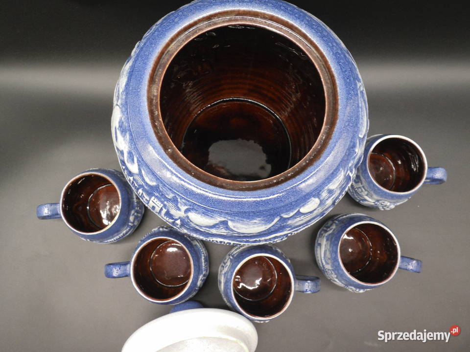 Zabytkowy niemiecki zestaw do ponczu grzańca