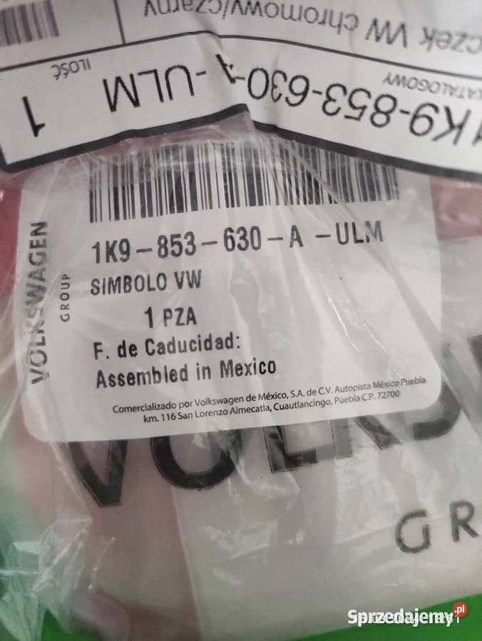 Emblemat tylny VW Golf 1K9853630A srebrny kombi