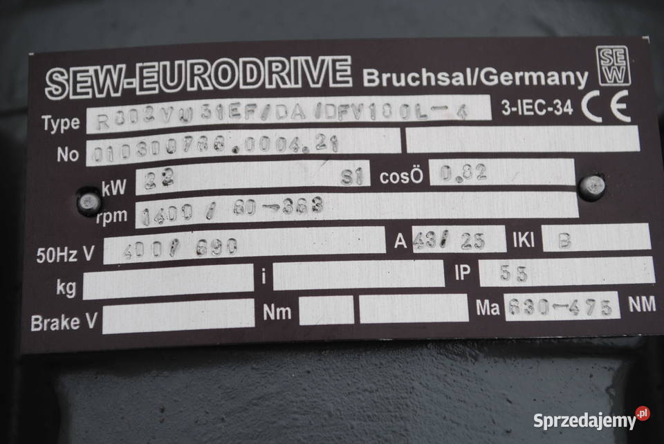 Motoreduktor 22kw z regulacją 60363obrmin firmy Kargowa