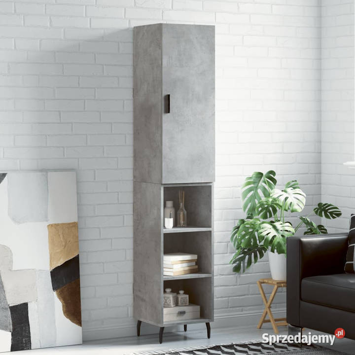 Wysoka szafka szarość betonu 345x34x180 mazowieckie Warszawa
