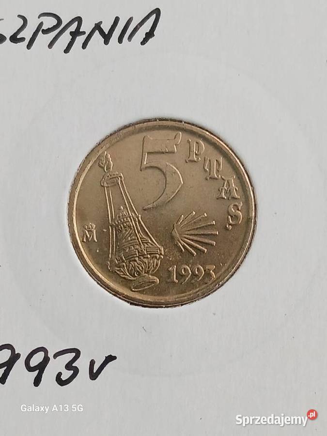 5 Pesetów Hiszpania 1993 r Konin