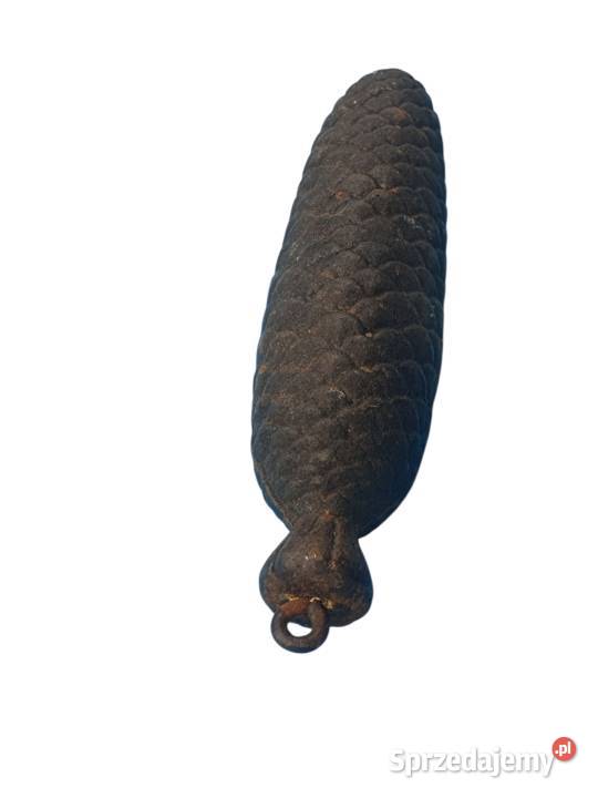 Stary sygnowany przedwojenny ciężarek szyszka do