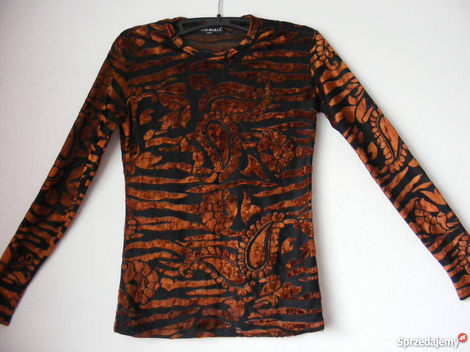 Elegancka bluzeczka czarno ruda firmy COCO MAILE Rozmiar 38(M) Oborniki Śląskie