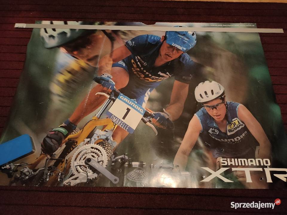 Plakat vintage Shimano XTR Kolarstwo Rowery Kościan
