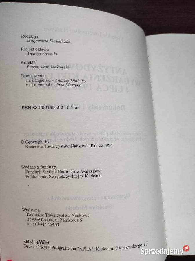 Stanisław Meducki Antyżydowskie wydarzenia sprzedam