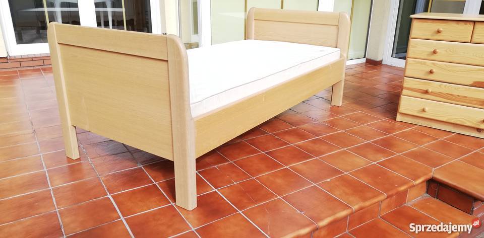 Łóżko kompletne materac 100x200 stelaż rama dno Sulbiny