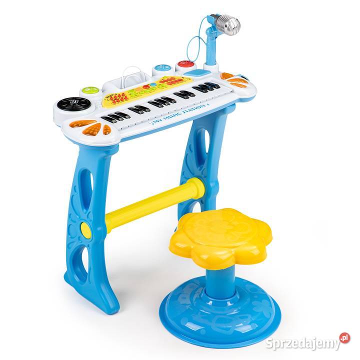 Keyboard organki pianinko z mikrofonem mp3 niebieski