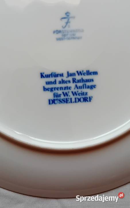 Talerz zawieszany Furstenberg Kurfirst Jan Porcelana i szkło Antyki, Sztuka, Kolekcje Koźminek
