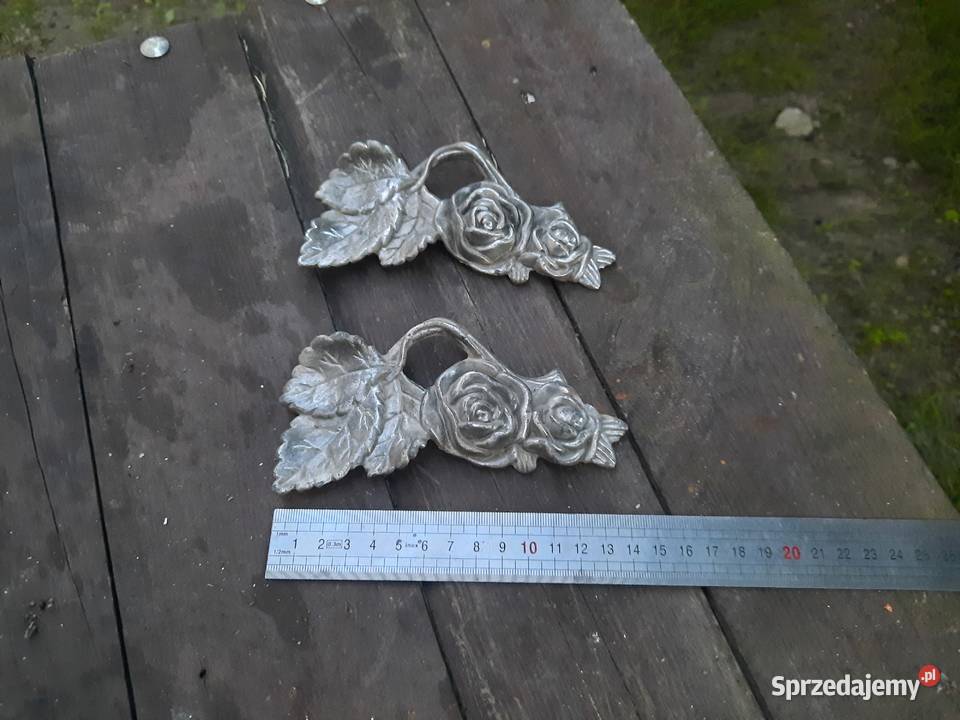 Róża aluminiowe uchwyty do tacy PRL