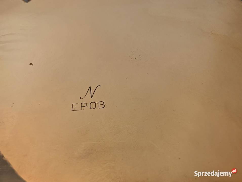 Taca srebrzona sygnatura N EPOB na nóżkach Pozostałe wielkopolskie Piła