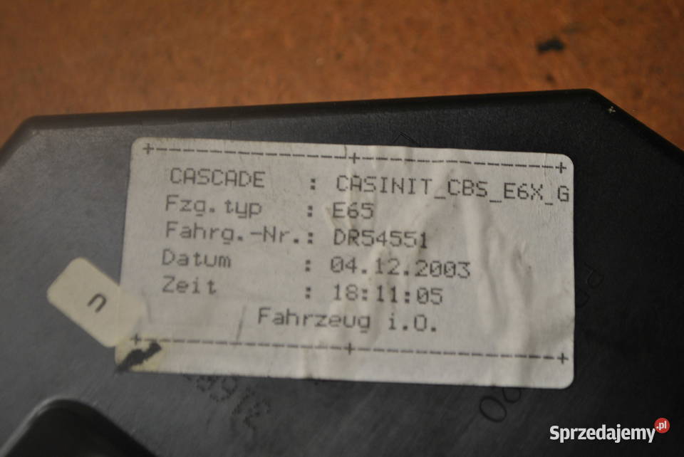 Zestaw startowy BMW E65 E66 Sterownik CAS pilot