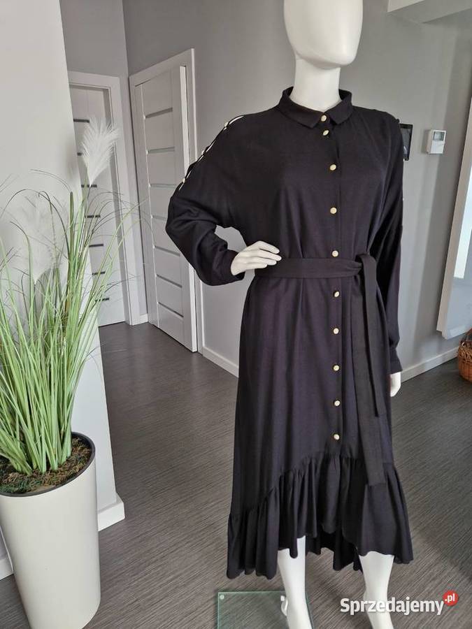 Czarna sukienka szmizjerka Rozmiar 42(XL) Spódnice i sukienki Nowogard