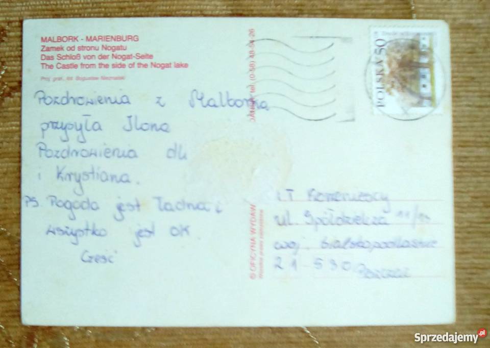 WIDOK NA ZAMEK W MALBORKU STRONY NOGATU Piszczac