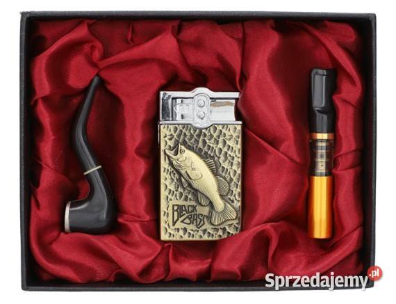 Złota Zapalniczka Gazowa Fana Ryb W Zestawie z Ostrowy nad Okszą