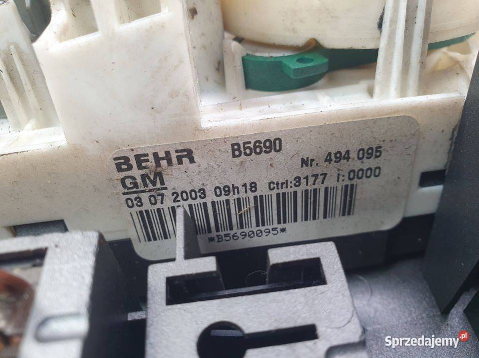 PANEL KLIMATYZACJI OPEL ZAFIRA A 03072003 kujawsko-pomorskie Lipno