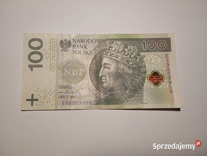 banknot 100 radar seria ES Stalowa Wola sprzedam