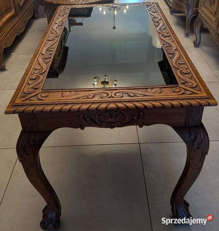 Wspaniały dębowy stolik na Iwich łapach Kraśnik