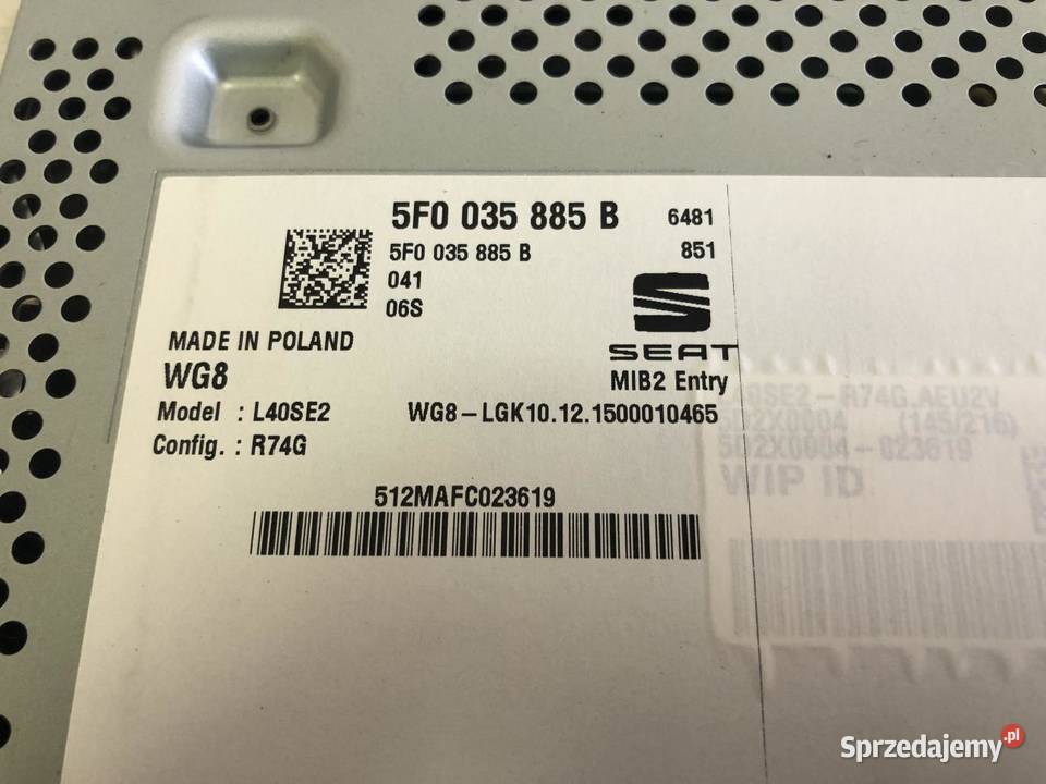 RADIO WYŚWIETLACZ 5F0035885B SEAT IBIZA IV osobowe