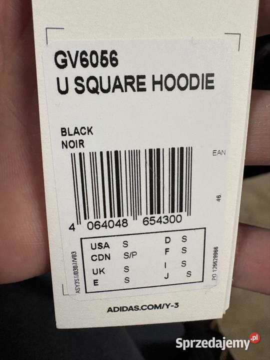 Y3 U SQUARE HOODIE czarny Warszawa