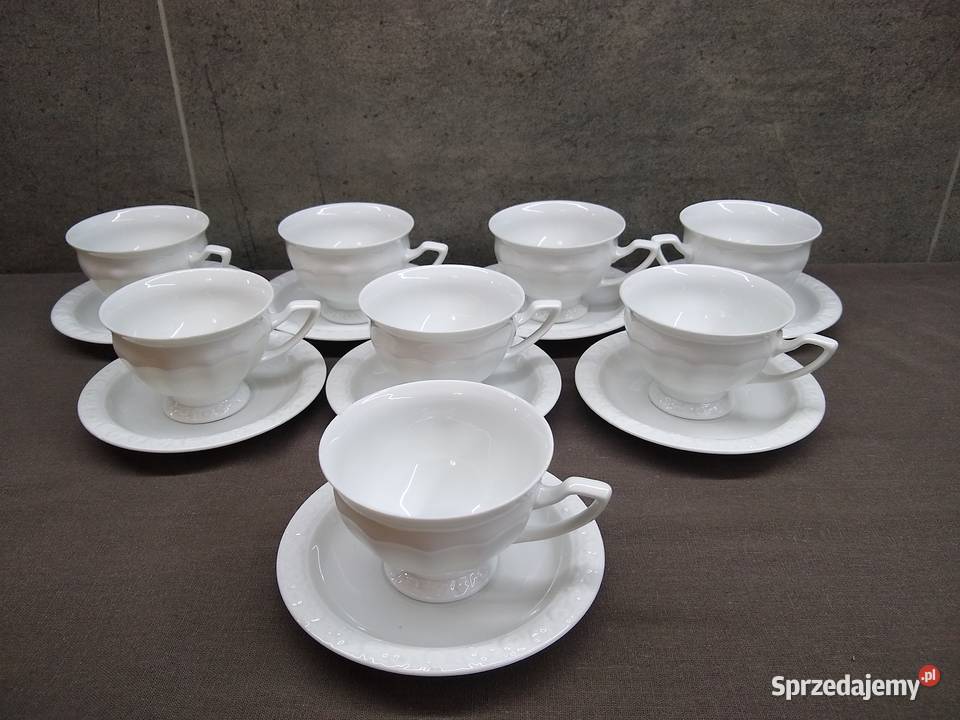 Filiżanka spodek Rosenthal Biała Maria Kalisz