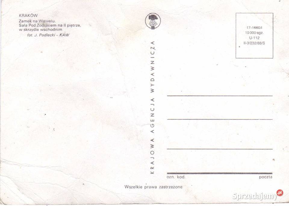 KRAKÓW ZAMEK SALA POD ZODIAKIEM Krynki