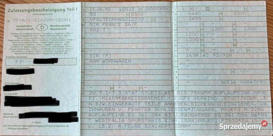 Pozostałości przyczepie kempingowej Kempingowe Słubice