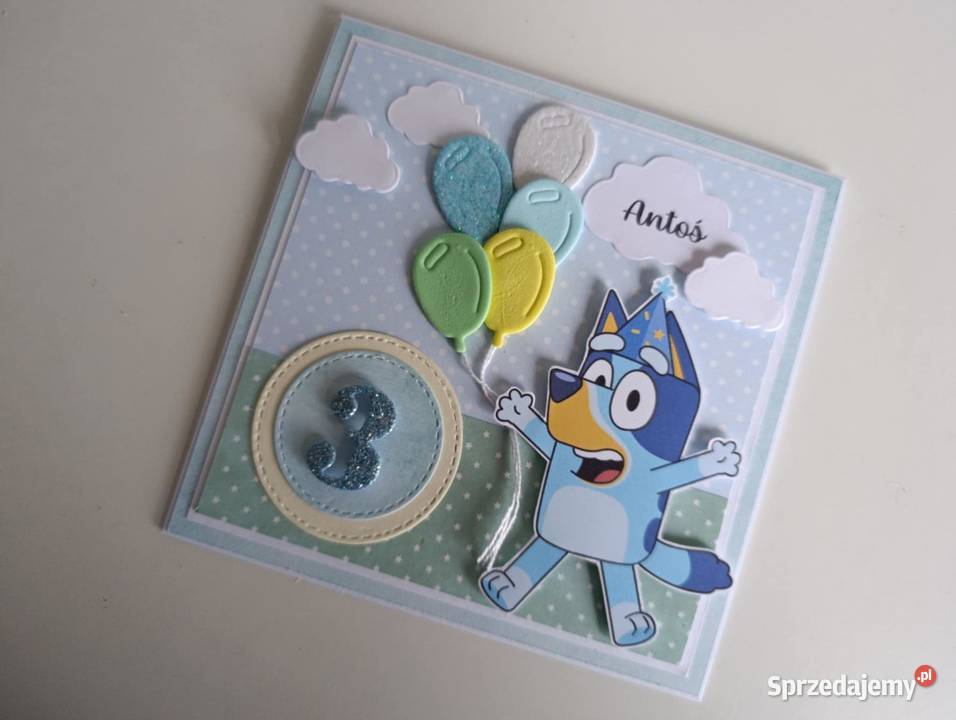 Personalizowana kartka urodinowa Bluey Łódź