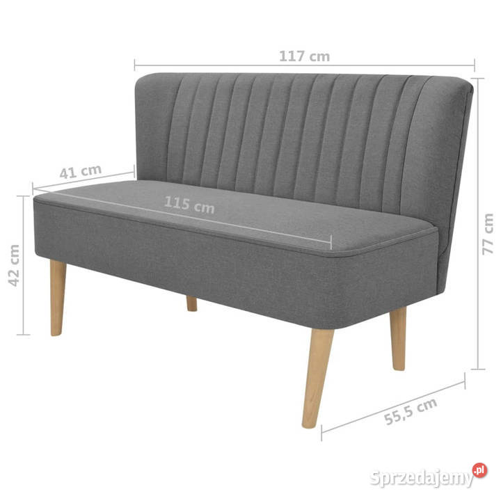 Sofa 117x555x77 jasnozielony materiał WM244070 Sofy i kanapy Warszawa