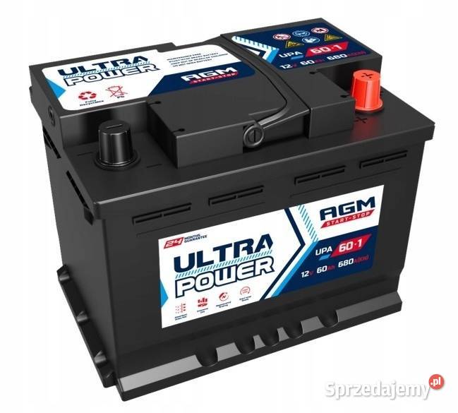 Akumulator Ultra Power AGM 12V 60Ah 680A Jelcz-Laskowice