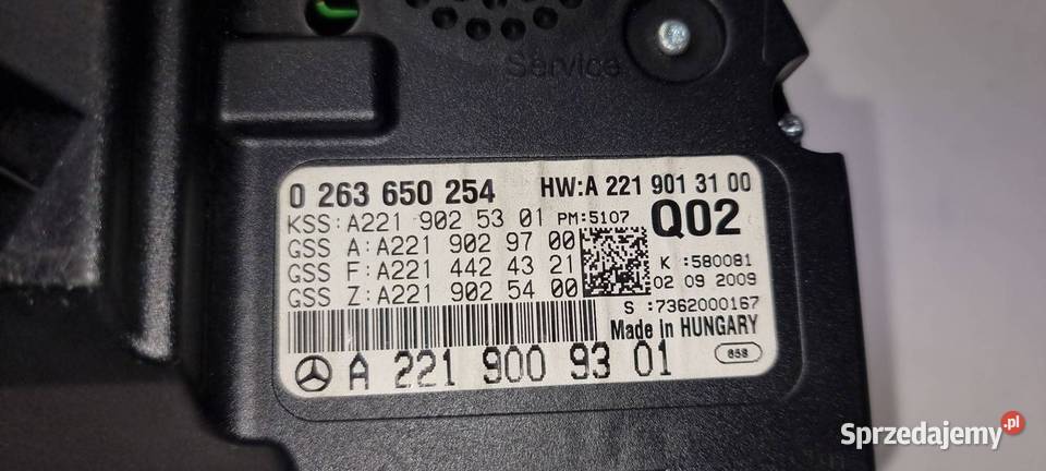 LICZNIK ZEGAR MERCDESBENZ A2219009301 osobowe