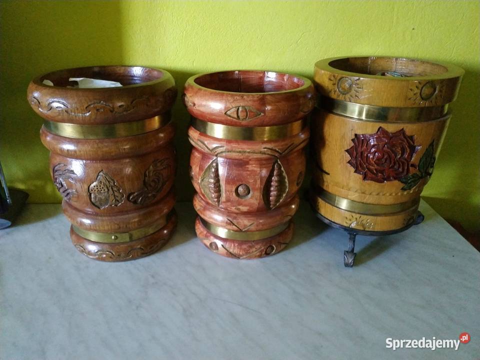 donice dębowe drewniane rzeźbione inny kolor Łuków