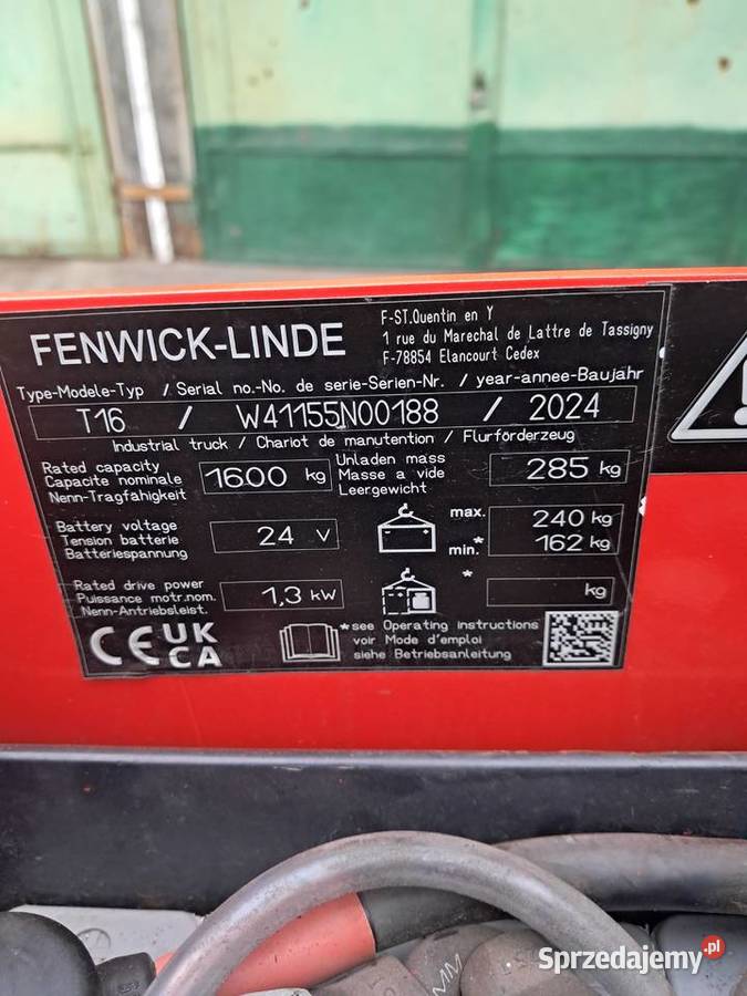Wózek paleciak elektryczny Linde T 16 2024r Magazynowanie Bytom